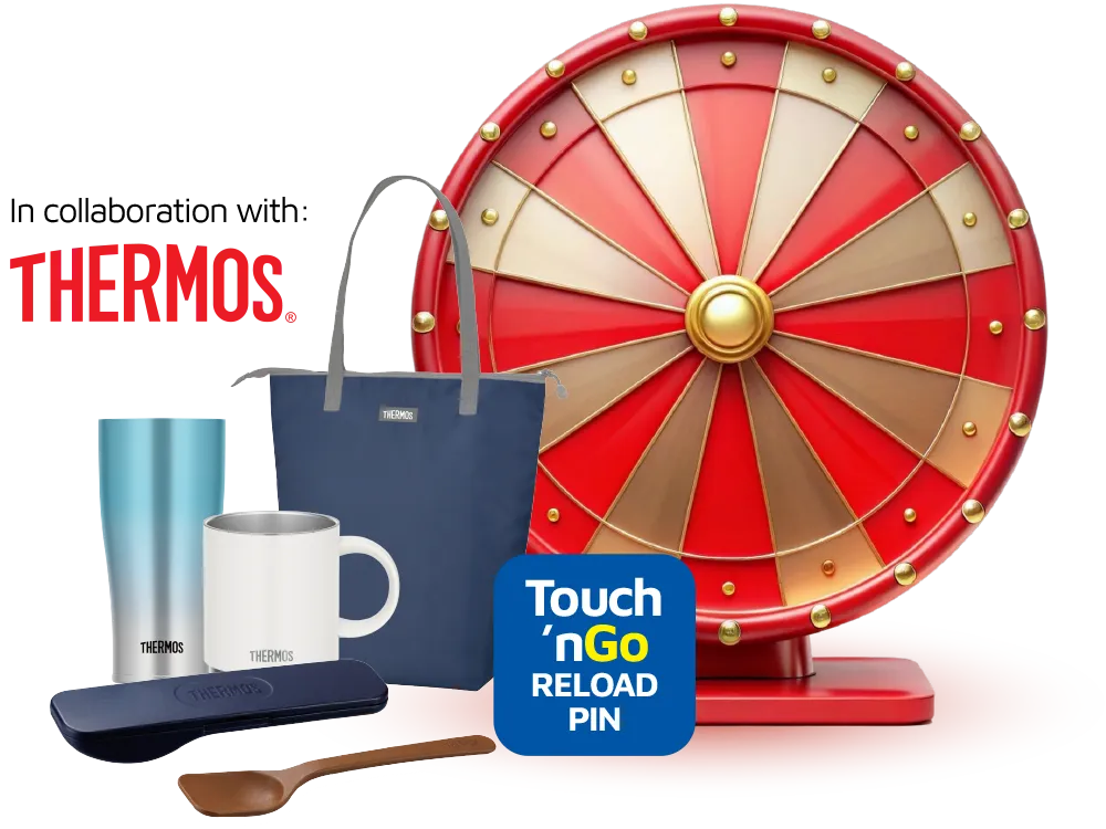 In collaboration with Thermos - Wheel of Fortune rewards including Thermos goodies and Touch 'n Go reload pins